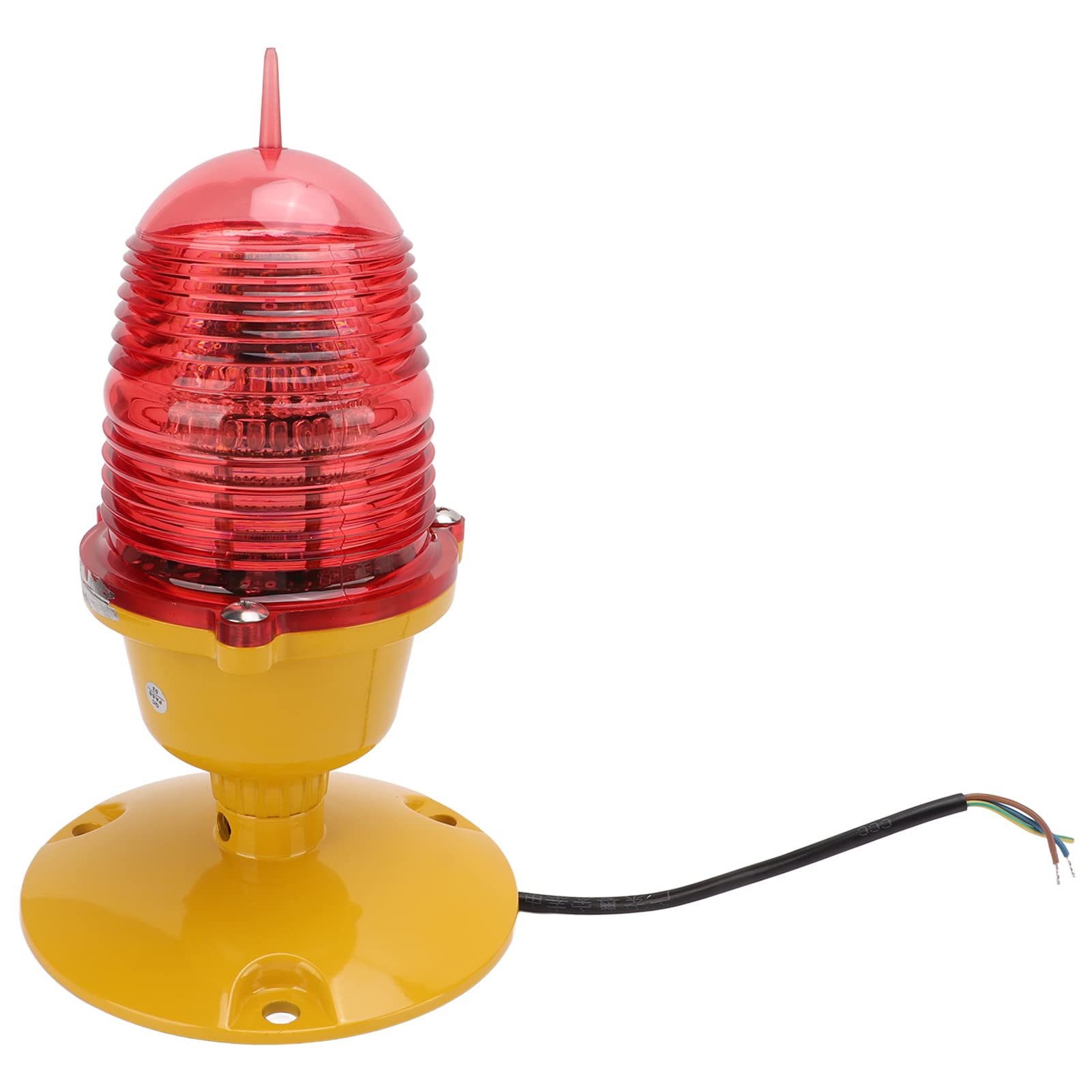 Luz de Advertencia de Obstrucción de Aviación, Luz de Baliza LED PC ABS Lámpara de Baliza de Emergencia de Aluminio con Base para Edificios Altos Aeropuertos Torres Vehículos