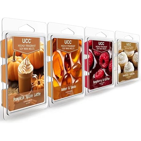 UCC Plant Based All Natural Wax Melts, Strong Fragrance, Long Lasting Premium Soy Scented Tarts