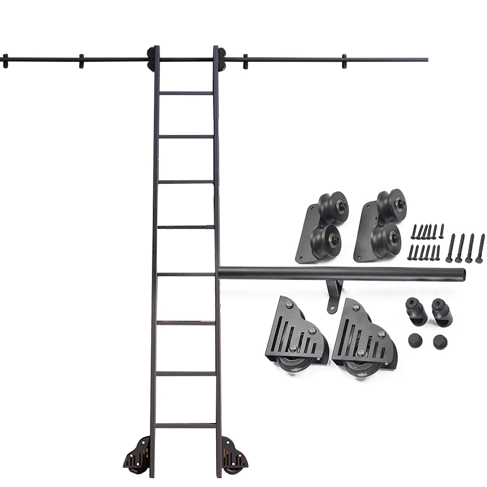 Kit de quincaillerie pour échelle coulissante, idéal pour grande bibliothèque