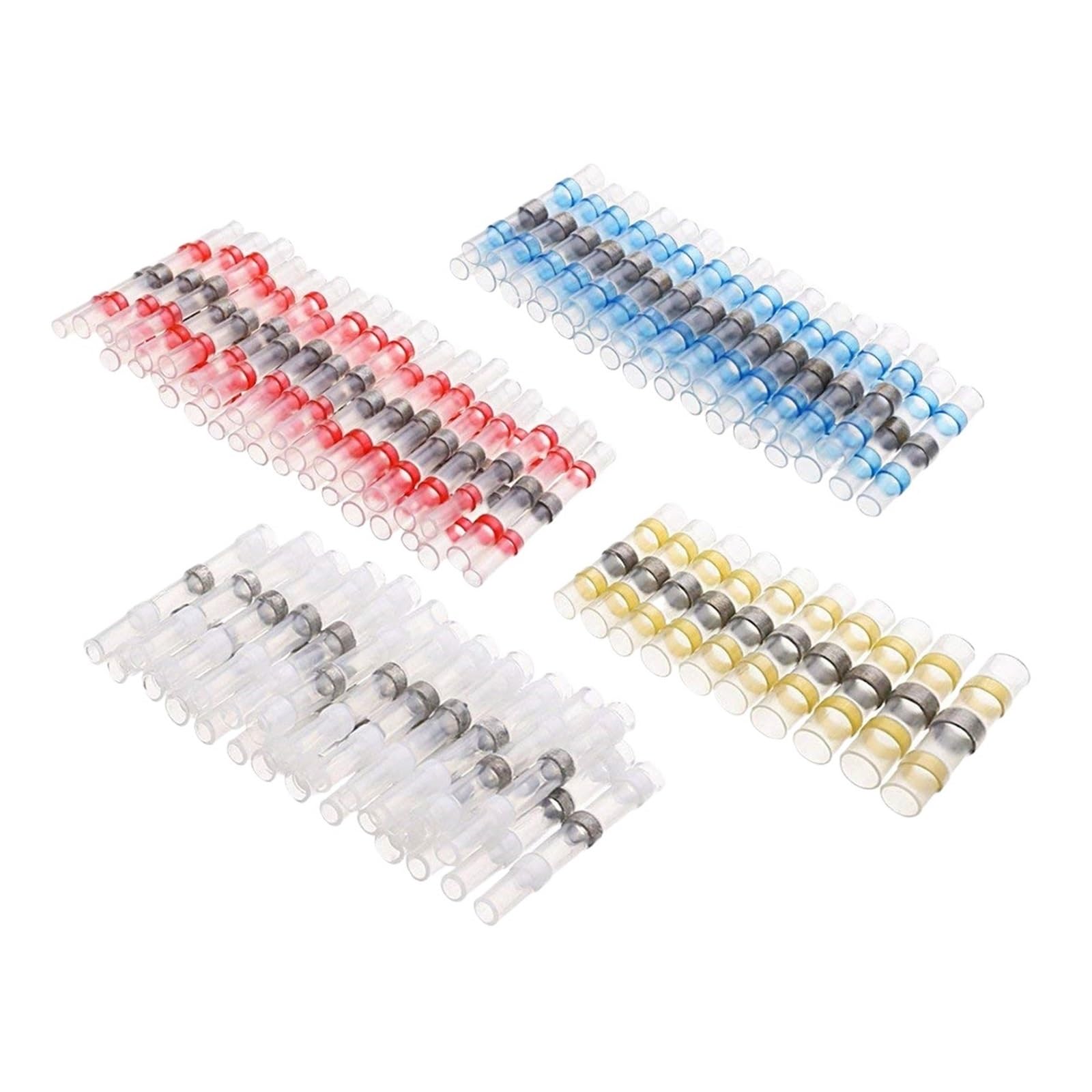 1000/100PCS Conectores de empalme termorretráctiles impermeables, terminales de soldadura de cobre estañado, manguito termorretráctil for empalme(Red,1000PCS)