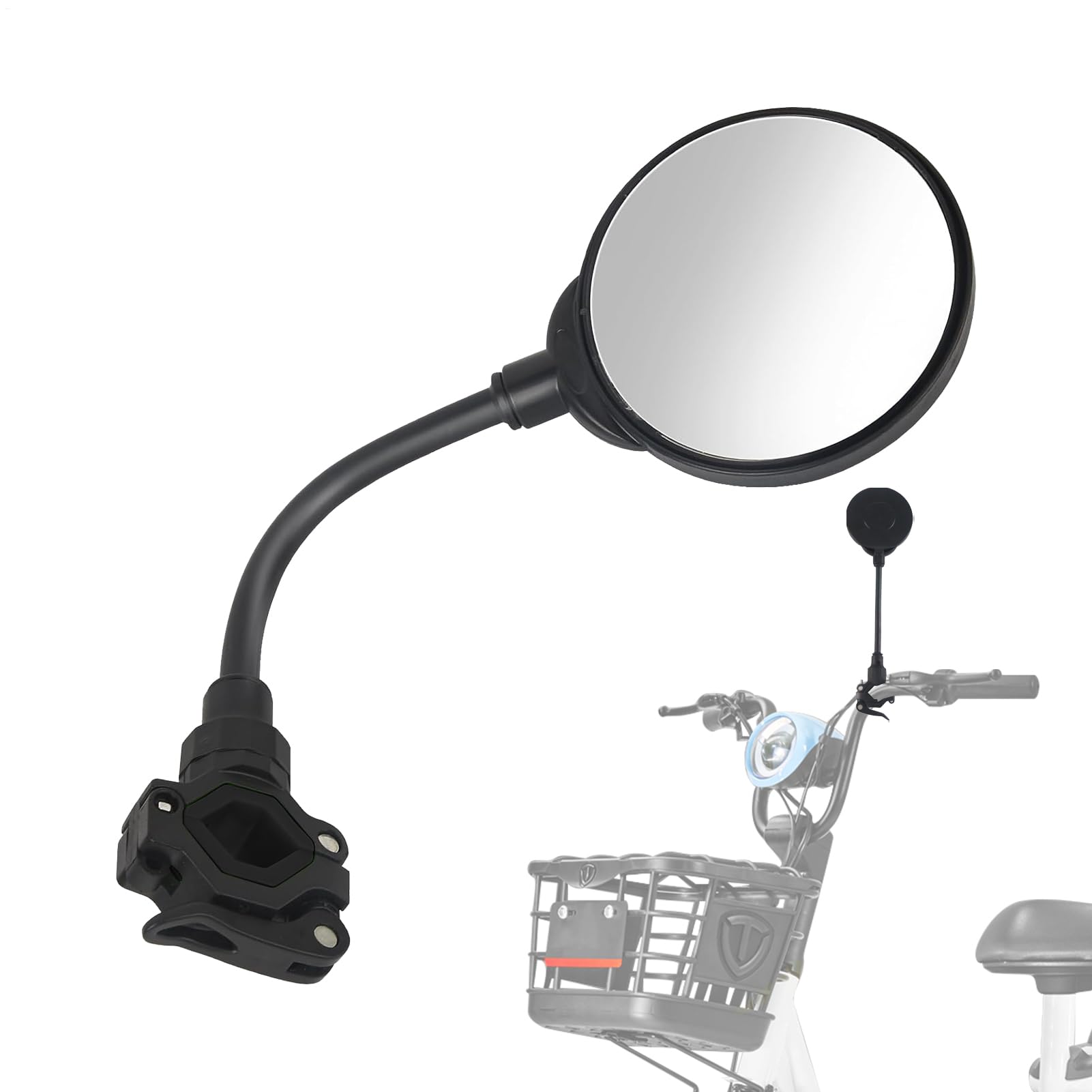 Pram Rear View Mirror - Baby Poitor, Wide Angle Safety Reflector | Outdoor Use for Canopy or Handlebar, Clip on Adjustable Design for Toddler Visibility When Walking