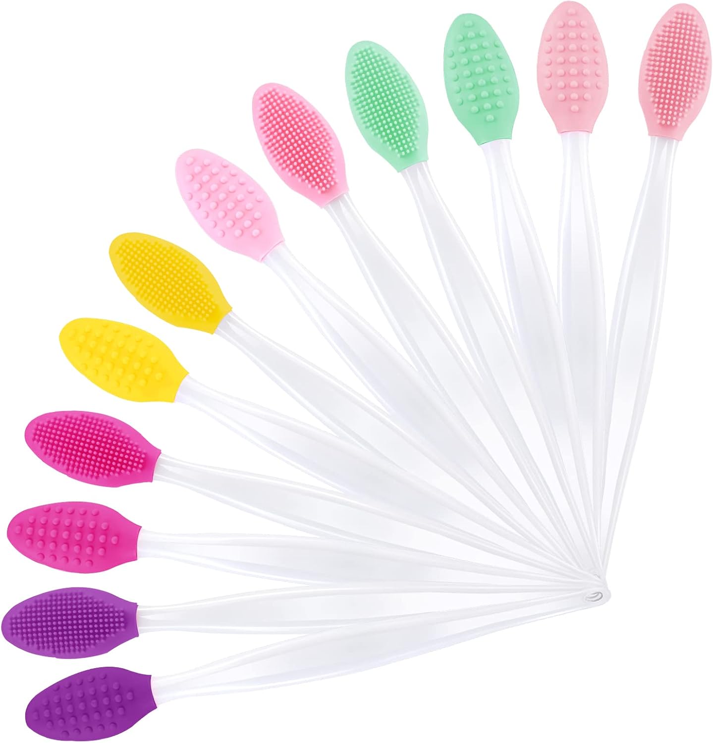 Lusofie 12 PCS Lip Scrub Brush, DoubleSided Silicone Exfoliating Lip