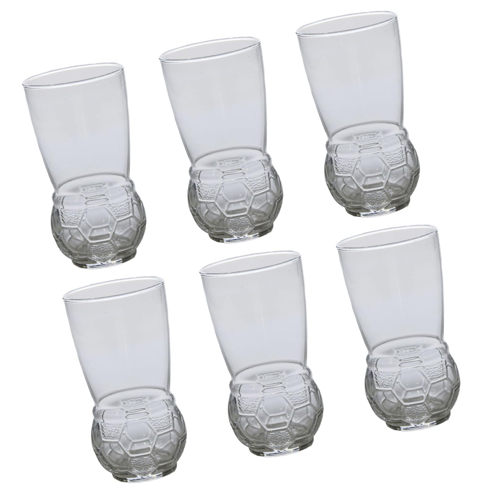 Jazuaiao 6Pcs Football Inspired Glass Glasses 450ml Sturdy and Stylish Club Party Glass Cups for Any Occasion Soccer Themed Cups Watch Game Drinkware