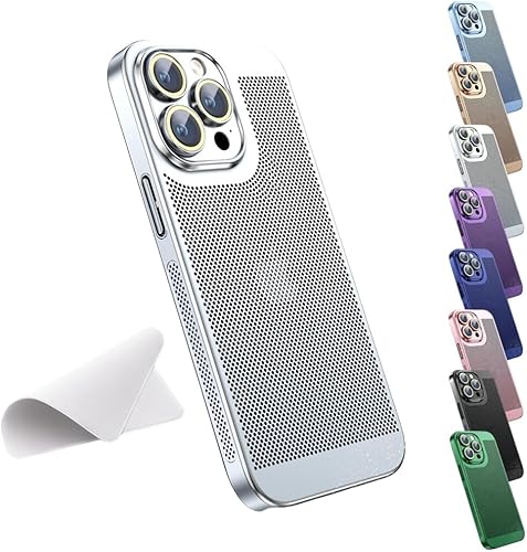 Funda para teléfono con disipación de calor galvanoplastia, funda protectora de agujeros finos, funda para teléfono móvil con sensación de