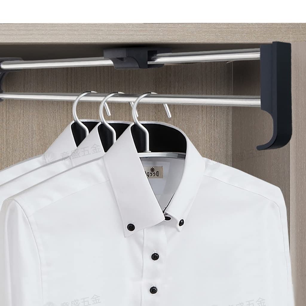 Riel de ropa extensible de 25-50 cm y barra telescópica para armario de pantalones con carga de 15 kg