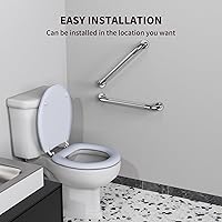 Vista 4 de ZUEXT - Paquete de 2 manijas antideslizantes para regadera de 24 pulgadas, barra de equilibrio de baño moleteada de acero inoxidable cromado