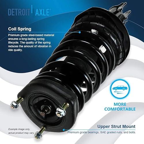 Miniatura 529 de Detroit Axle - Kit de suspensión delantera de 10 piezas para Chevy Aveo Aveo5 Pontiac G3 Wave 2 Ready Struts Assembly 2 Enlaces de barra