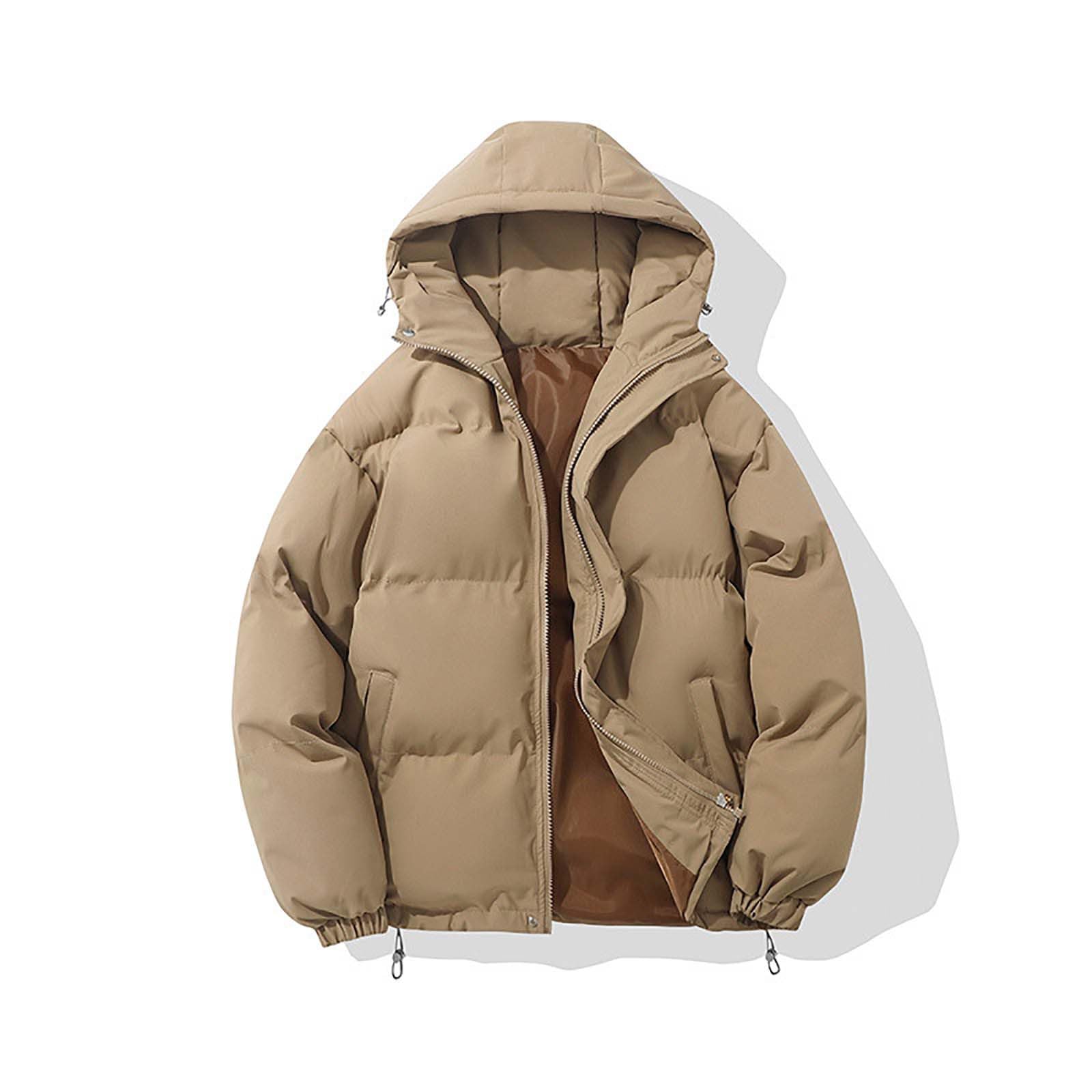 Générique Doudoune Matelassée Homme, Manteau Homme Hiver Long, Regular Veste De Travail Manteau, Imperméable Puffer Jacket Couleur Unie Coupe-Vent Capuche Doudoune Zippé pour Tenue Quotidienne