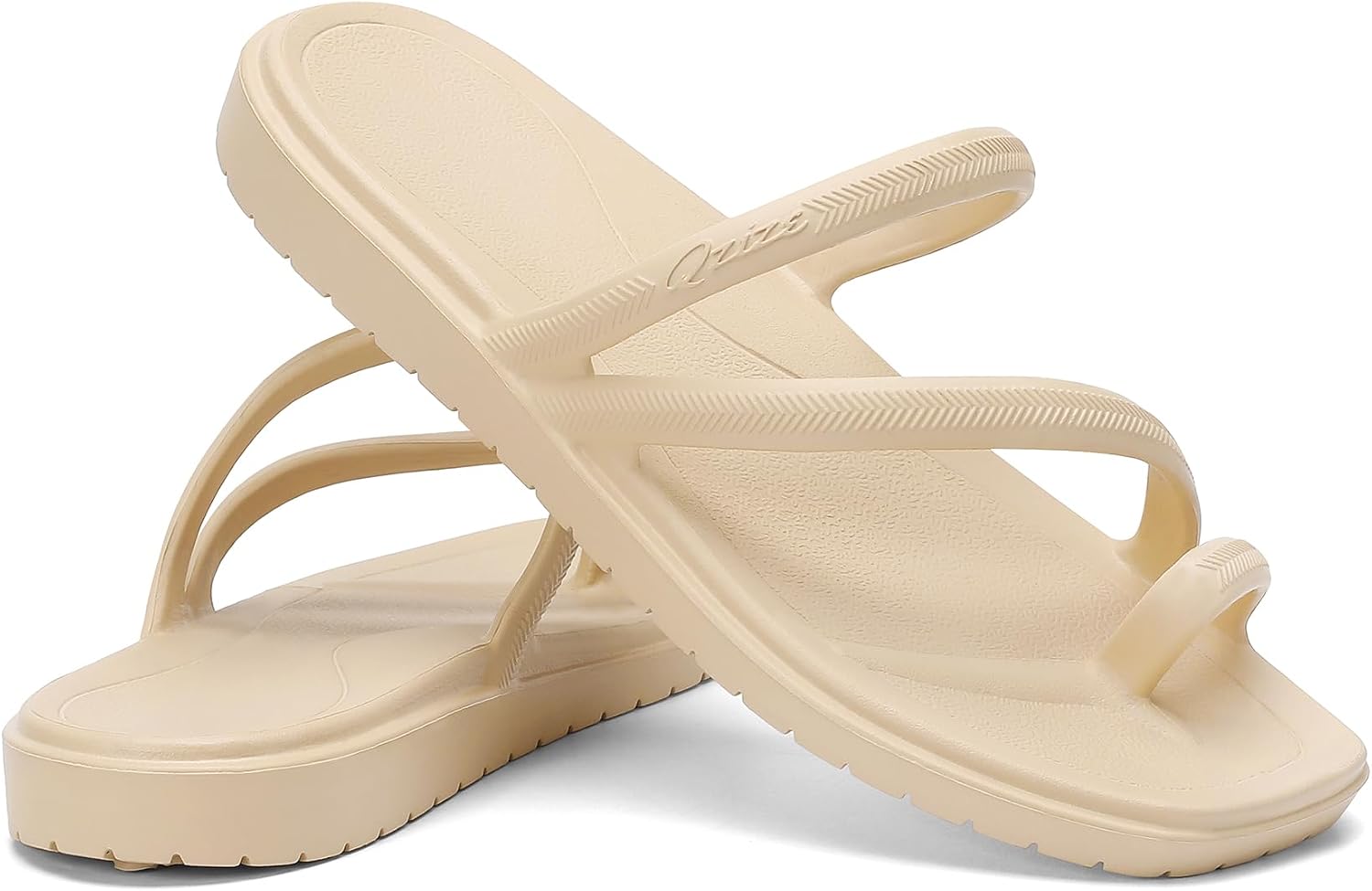 SOSOWHLTE Women’s Square Toe Slides with Arch Support Beach Thong Sandals