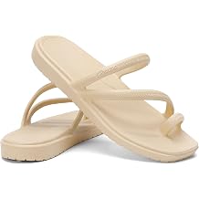 SOSOWHLTE Womens Square Toe Slides - Arch Support Thong Sandals, Lightweight Slip-Resistant Flip Flop for Beach Vacation & Summer Walk