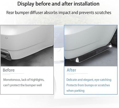 Miniatura 5 de Augeny Difusor Canard de parachoques trasero, 2 unidades, kit de cuerpo de parachoques trasero antichoque, parachoques trasero universal instalado