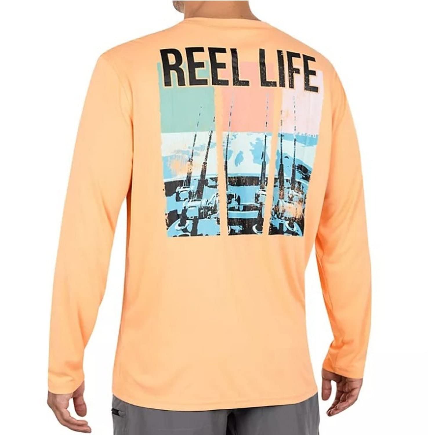 Photo 1 of Reel Life Men's Sun Defender Long Sleeve UV Tee, Apricot, (X-Large) (2PACK)