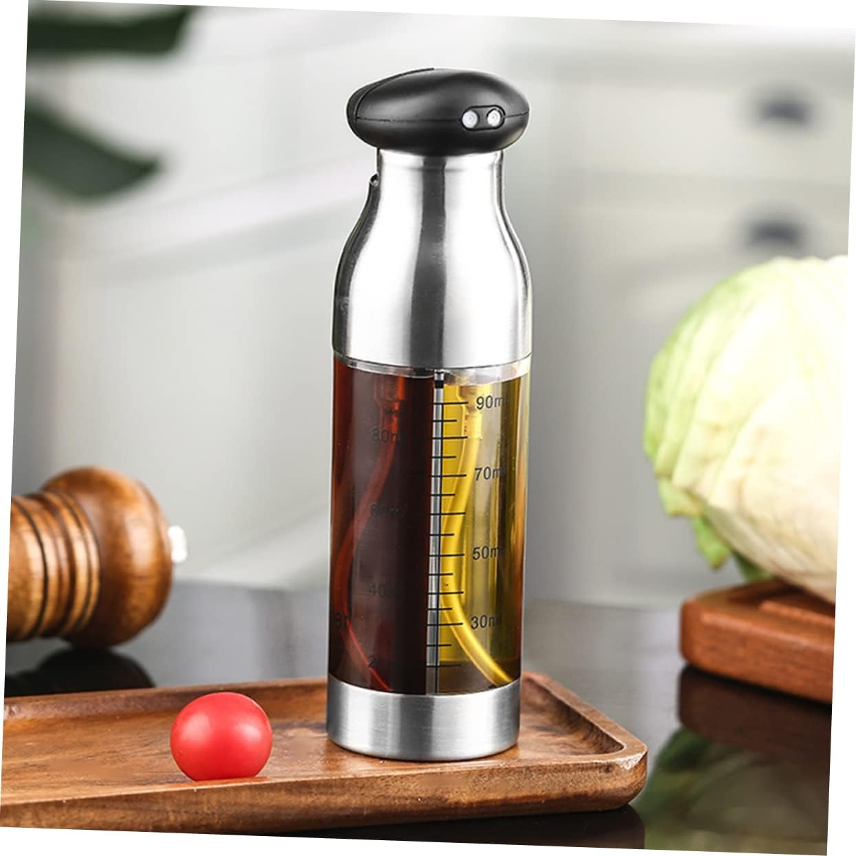 KICHOUSE Stainless Steel Kitchen Oil Spray Bottle Cooking Oil Dispenser Non- Bbq Spray Bottle Easy Use