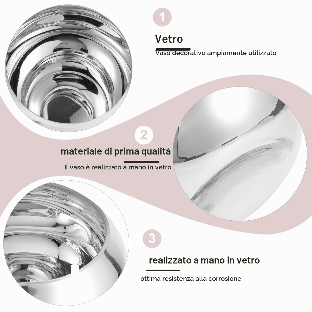 DOITOOL Vaso Di Vetro 6 Pollici Per Composizioni Floreali Centrotavola Decorativo Casa E Ufficio Vaso Di Fiori Da Interni in Vetro Trasparente Per Decorazioni Tavola E Ambienti Moderni