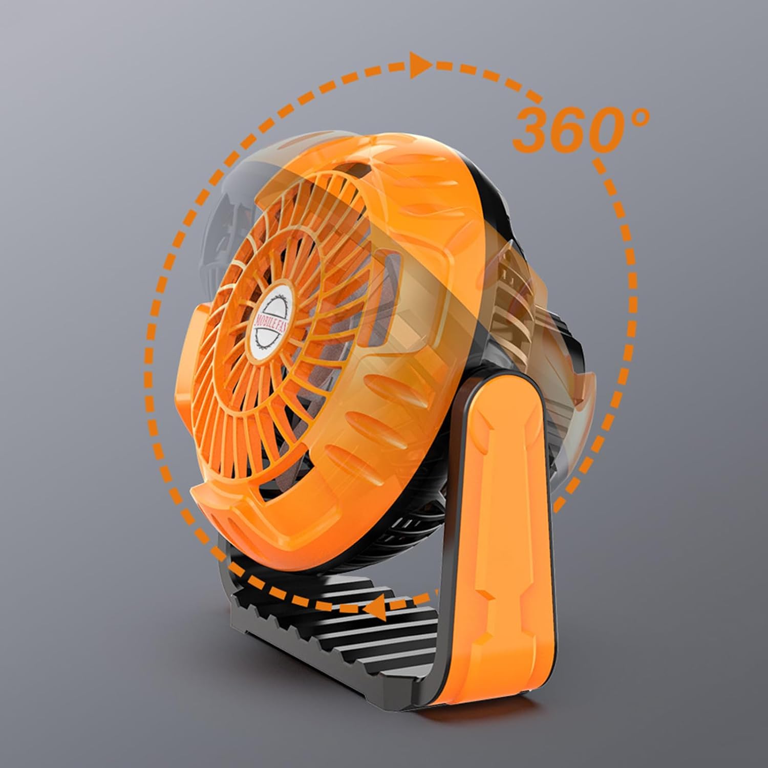 Rechargeable Camping Fan - Camping Fan with Light, Battery Operated Camping Fans, 3 Speed Waterproof Fans with Hanging Hook, Po Cooling