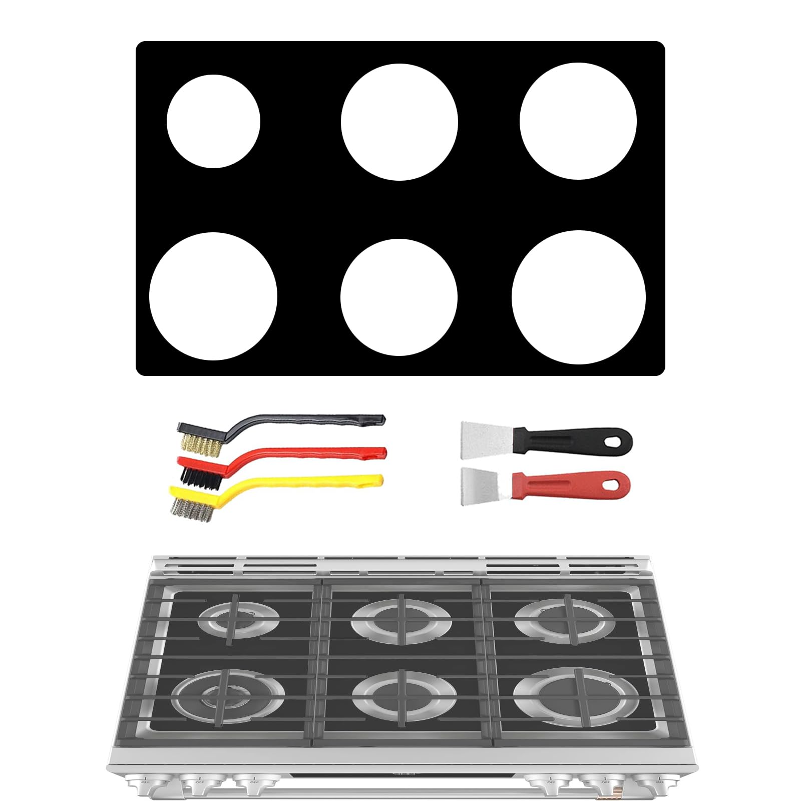 Photo 1 of ***MISSING PARTS***
Stove Top Protector liner For 30" GE Cafe Gas Range Model CGS750P2MS1 CGS750P4M2W2 CGS750P3MD1 CGS750M2NS5 6 Burner Thickness Reusable Stove Burner Covers