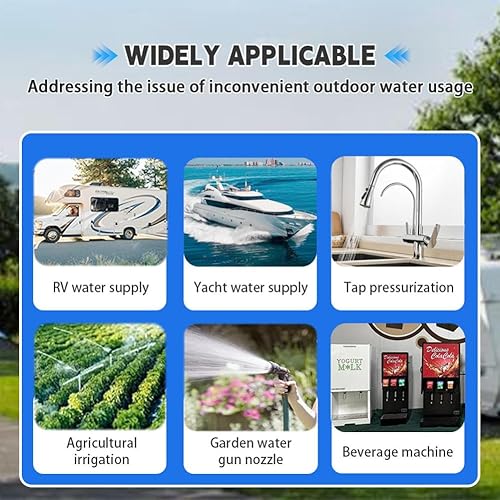 Miniatura 3 de Bomba de agua de 12 V, bomba de refuerzo de agua, silenciosa autocebante doméstica, bomba de succión de alto caudal, adecuada para yates, caravanas,