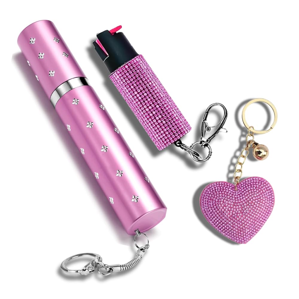 Odds Shifter Pepper Spray and Stun Gun: Lipstick stun Gun for Women, Empowering 1.6 uC Mini Stun Gun and 0.5 oz Pepper Spray Pink - Stun Gun and Pepper Spray Combo