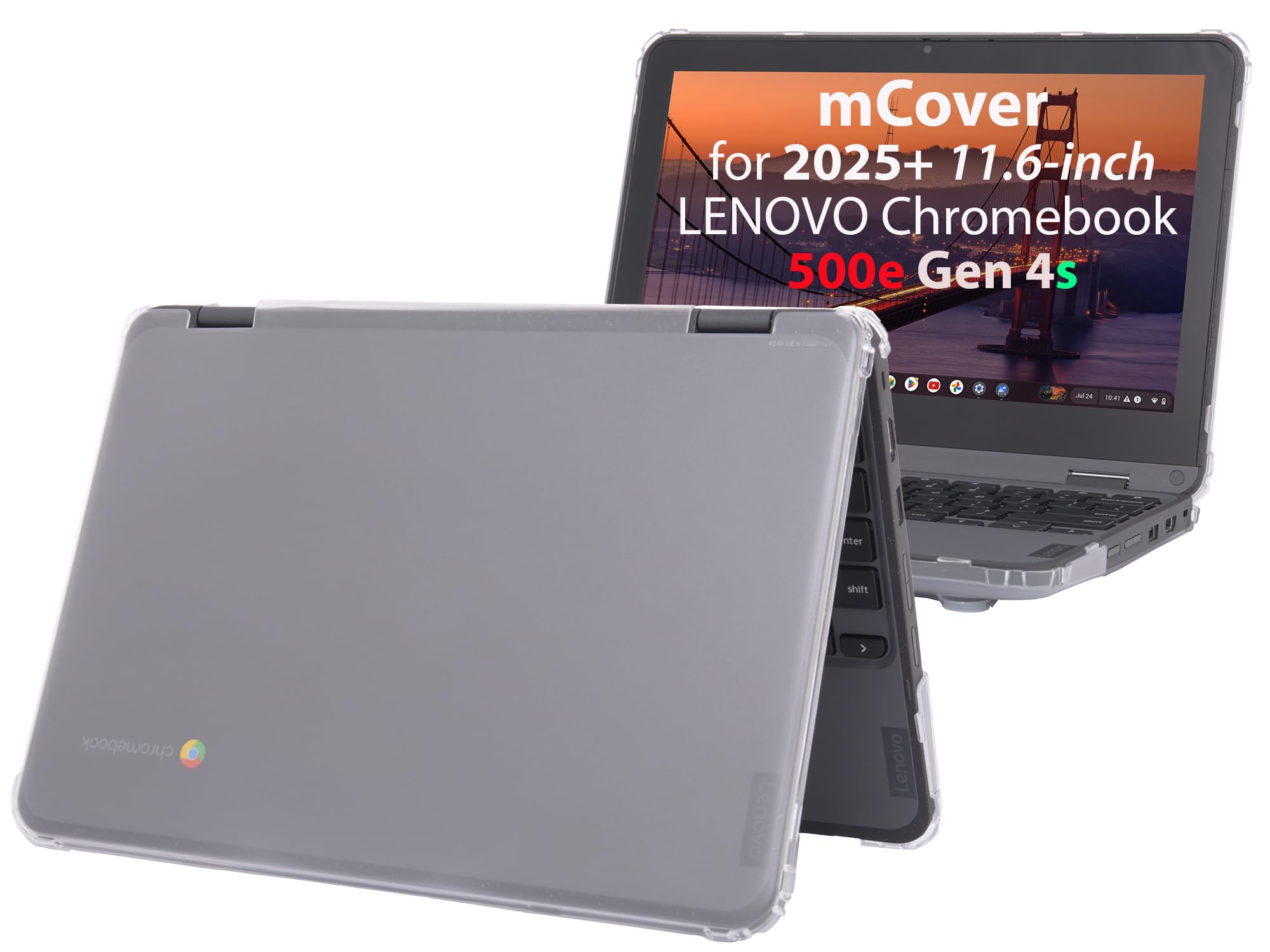 mCover Funda rígida solo compatible con laptop Lenovo 500e Chromebook Gen 4s 2 en 1 de 29.5 cm o posterior (no compatible con ningún otro modelo Lenovo), transparente