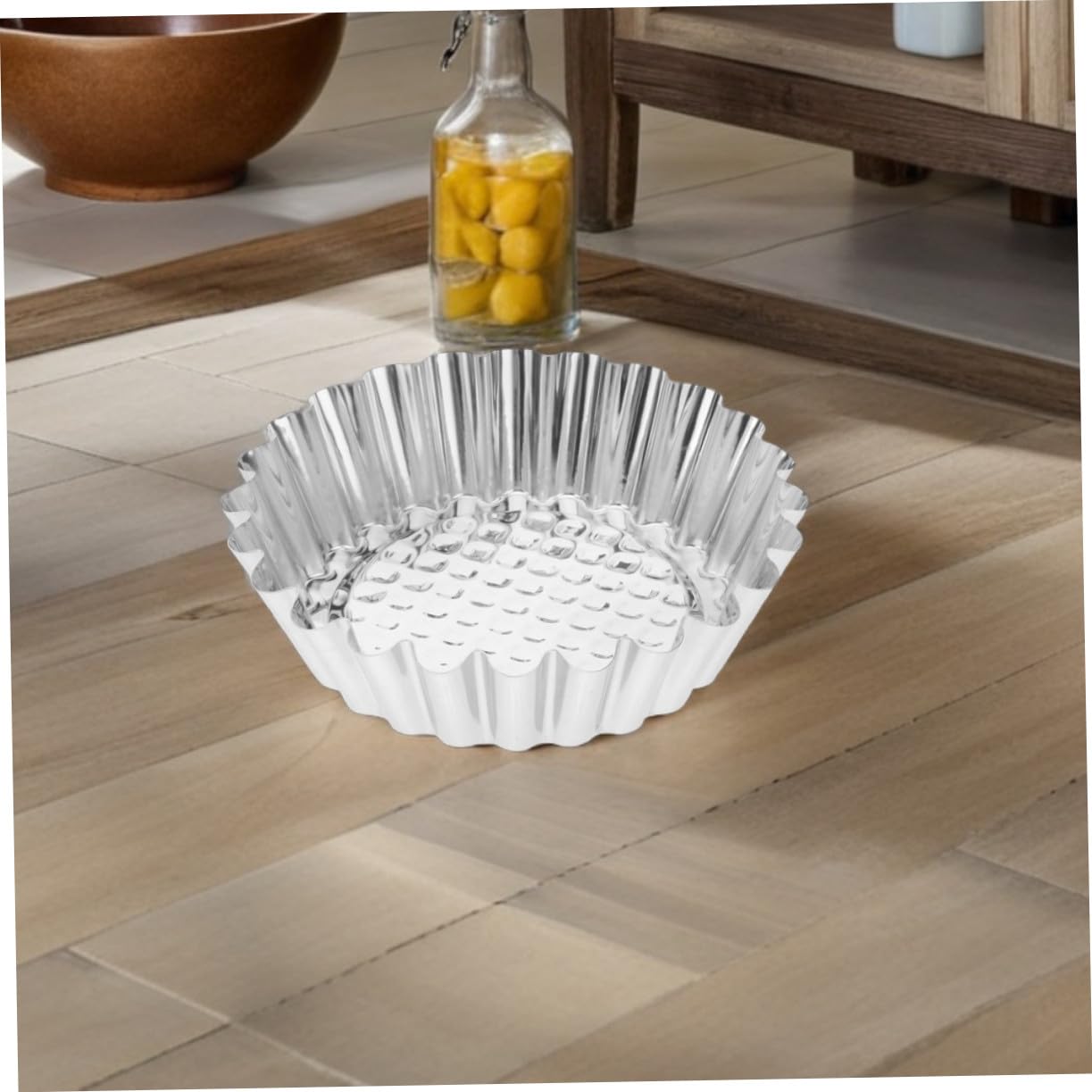 BESTYASH Moldes para Mini Tartaletas 30 Piezas de Acero Inoxidable | Borde Floral Ondulado, Color Plata, Uso Versátil en Horneado Comercial, Limpieza Sencilla y Desmolde Fácil