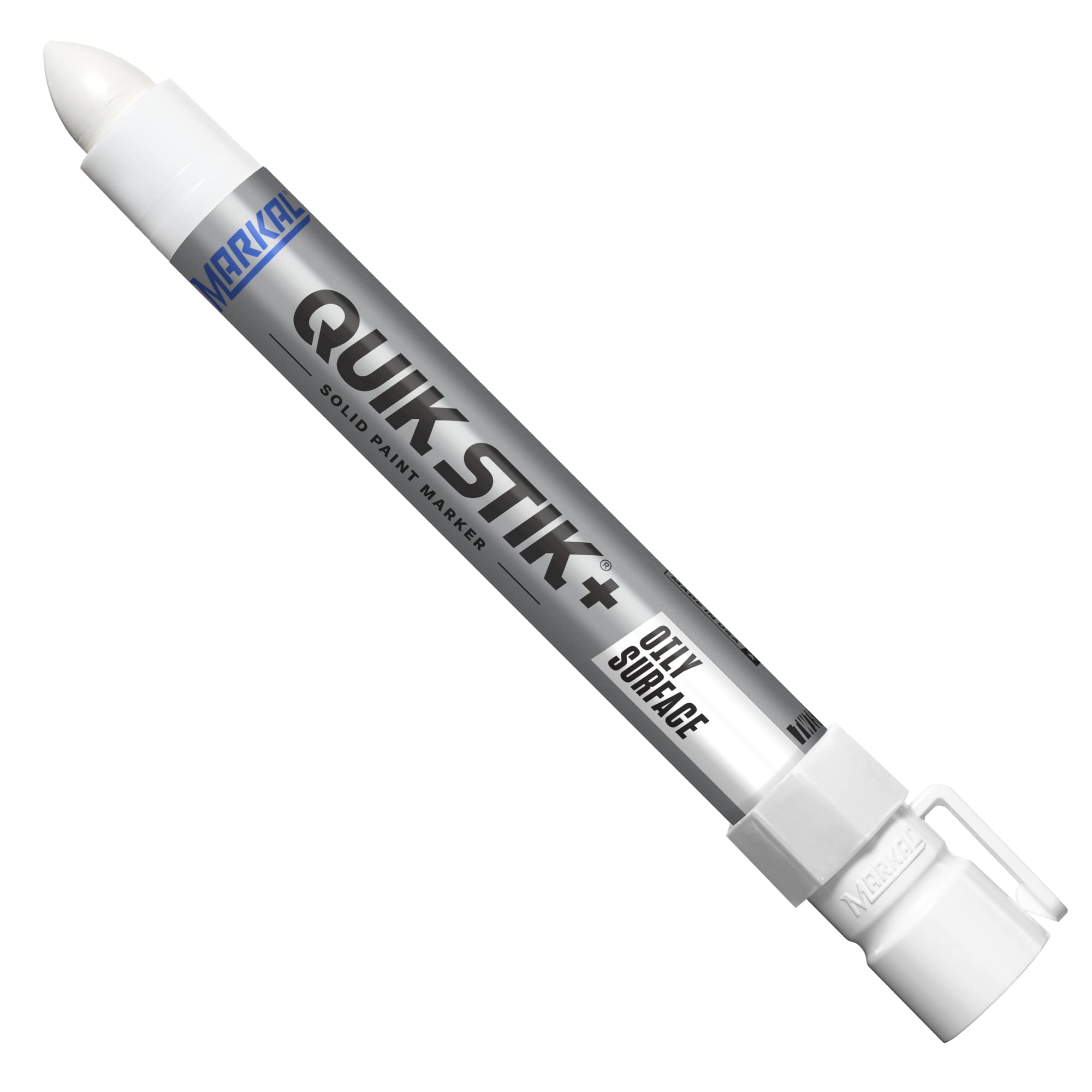 Markal28880 - Quik Stik + Oily Surface Solid Paint Marker for Marking Oily, Wet, Dry, Smooth & Rough Surfaces, Twist-Up Knob, Fast Drying, Weather & UV-resistant,White Color (12 Pk), Made in USA