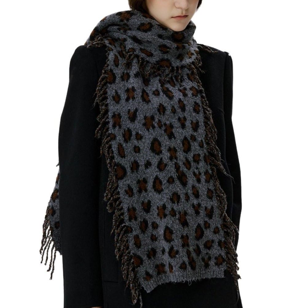 Sciarpe Lunghe Da Donna Alla Moda Con Stampa Leopardata Retrò E Nappine Per Il Freddo Ideali Per Ufficio E Viaggi