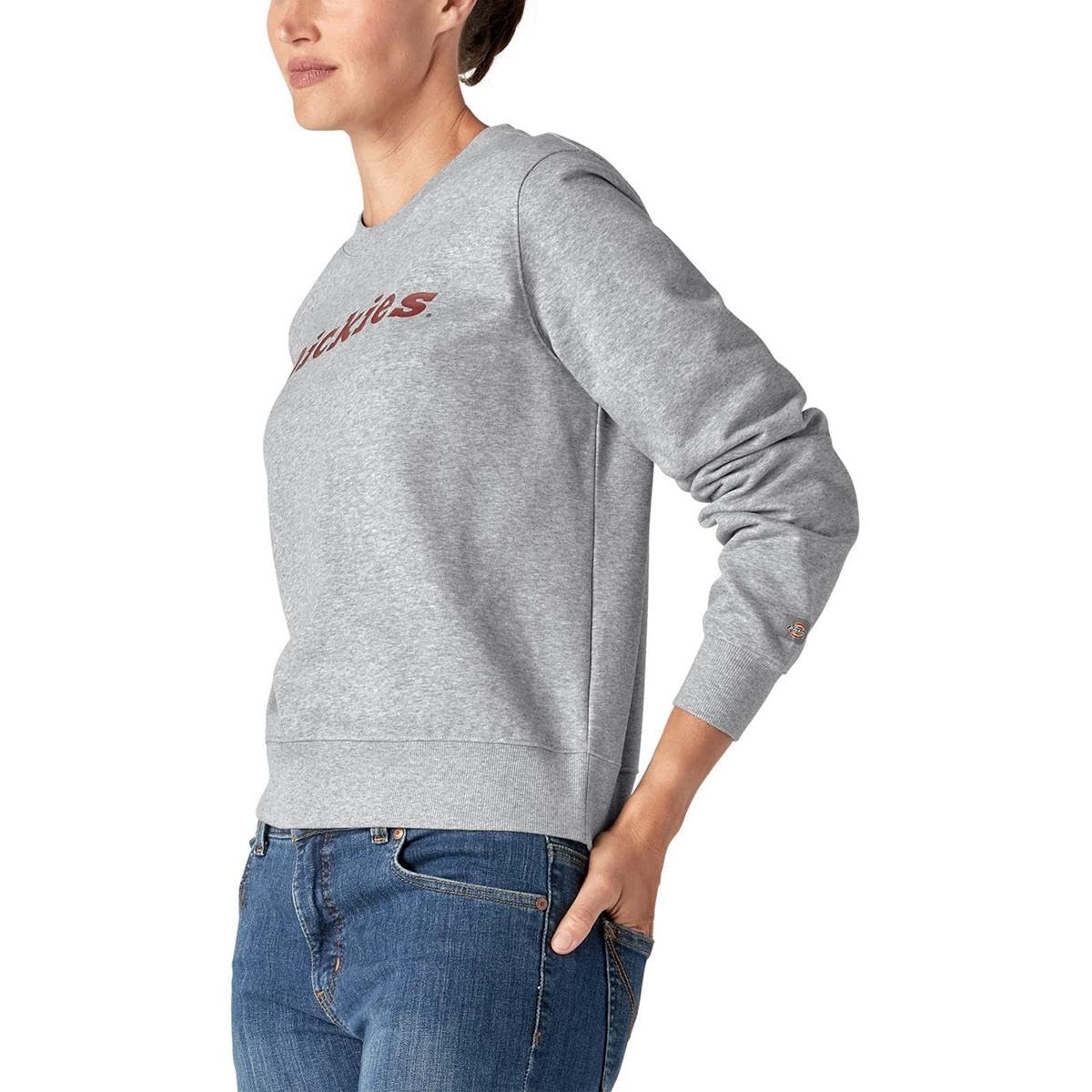 Dickies Women's HW Wordmark Fleece, Heather Grey, XXL