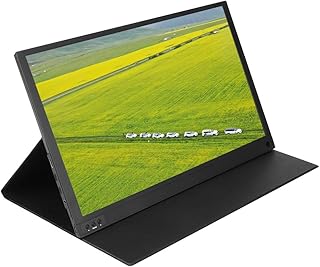 Tela ultrafina portátil de 15,6 polegadas, monitor de tela IPS de resolução 1920 x 1080 com suporte capa protetora, suporte para tela de extensão de celular e tela com a mesma tela