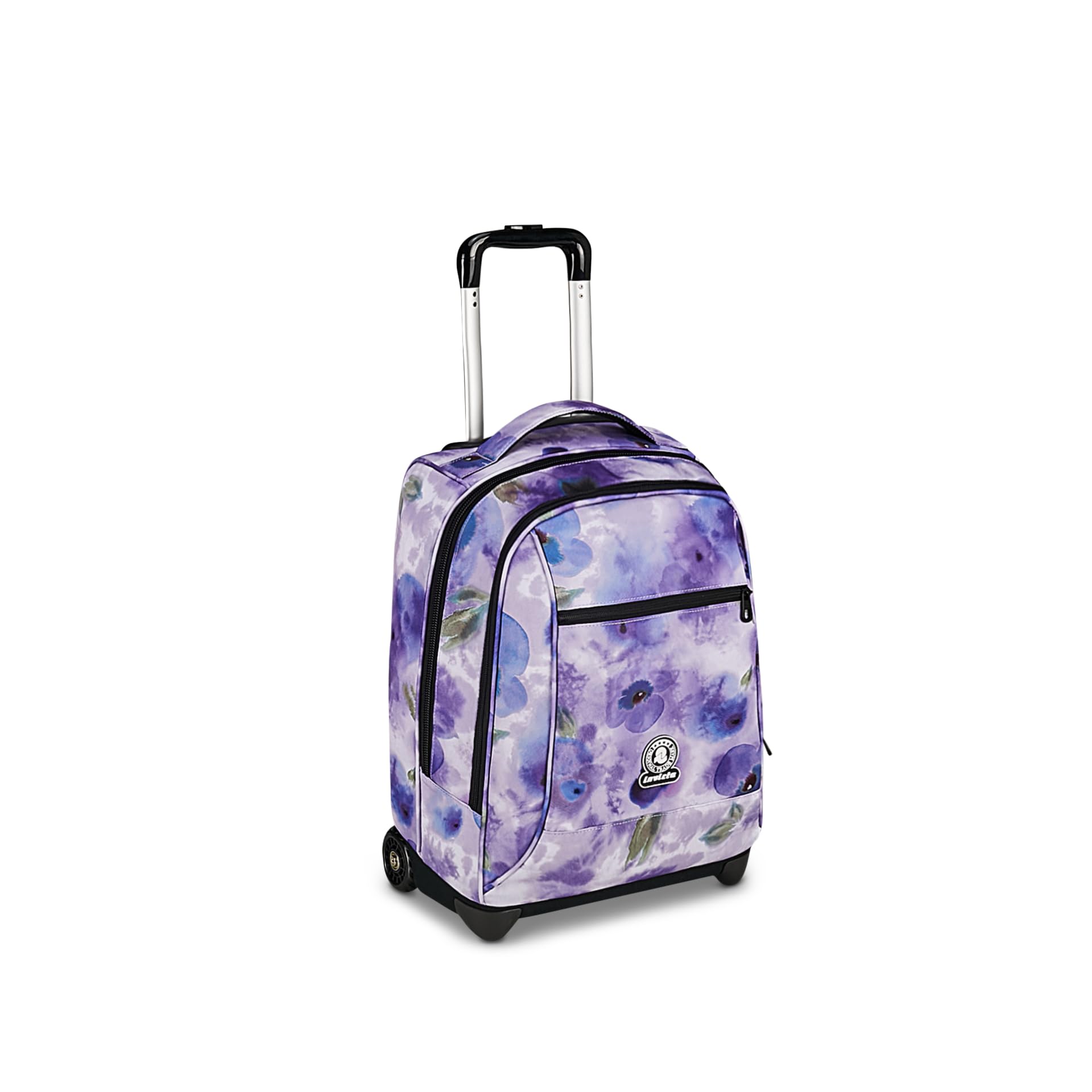 Invicta Trolley New Benin Fantasy, 36 L, Doppio Uso, Doppio Scomparto, Tasca Porta Borraccia, Scuola e Tempo Libero, Paint and Flower, Bambine e Ragazze, viola