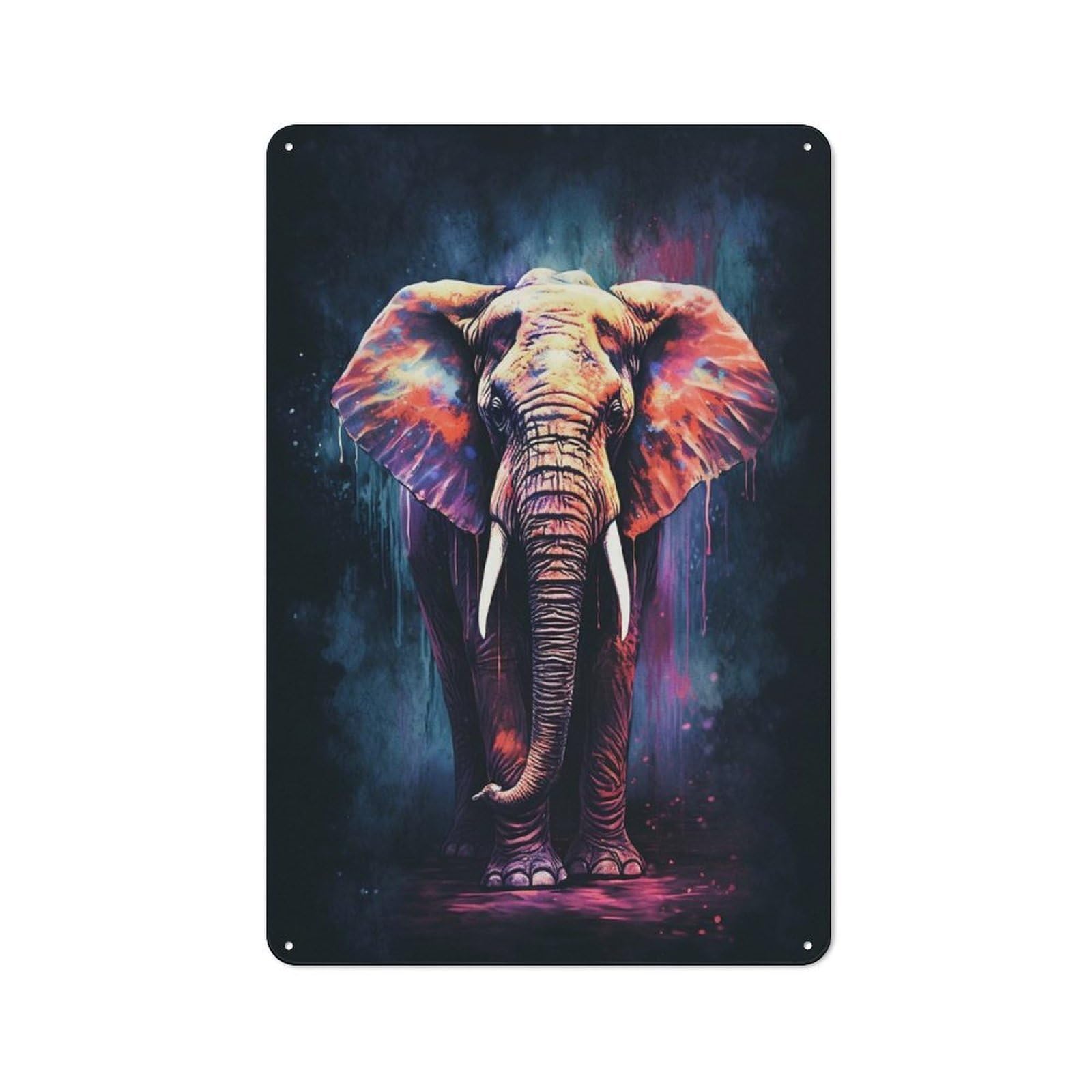 Junmoney Style-9 Amazing Elephant Shed Style Metal Wall Decor 30X20cm, Tin Sign For Conservatory, Home Bar Or Utility Room