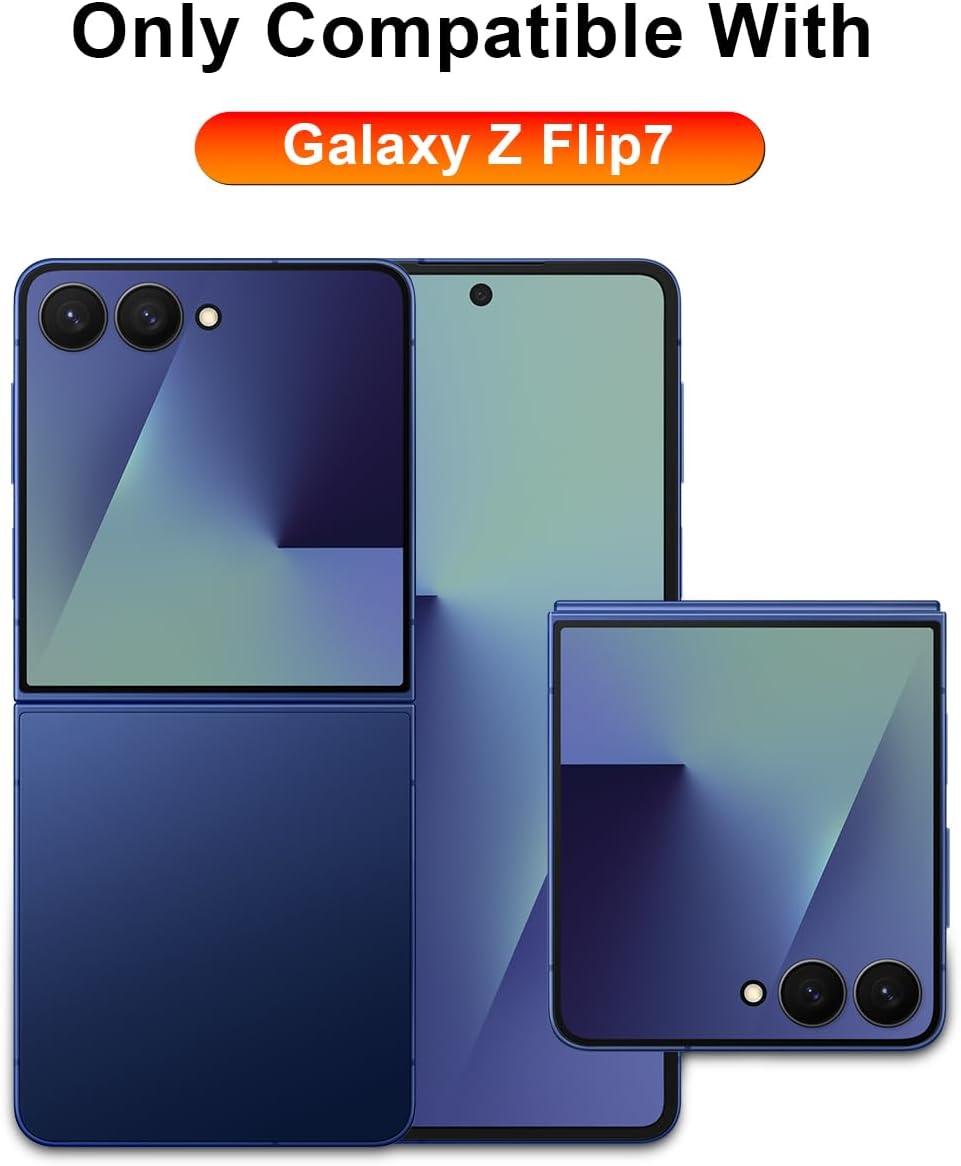 for Galaxy Z Flip 7 5G Case,Lightweight,Slim Fit Drop Protection Rugged Shockproof Cover for Samsung Galaxy Z Flip 7 5G,Slim Thin Hard PC Shockproof Protective Phone Dark Blue 4-Z Flip7-05