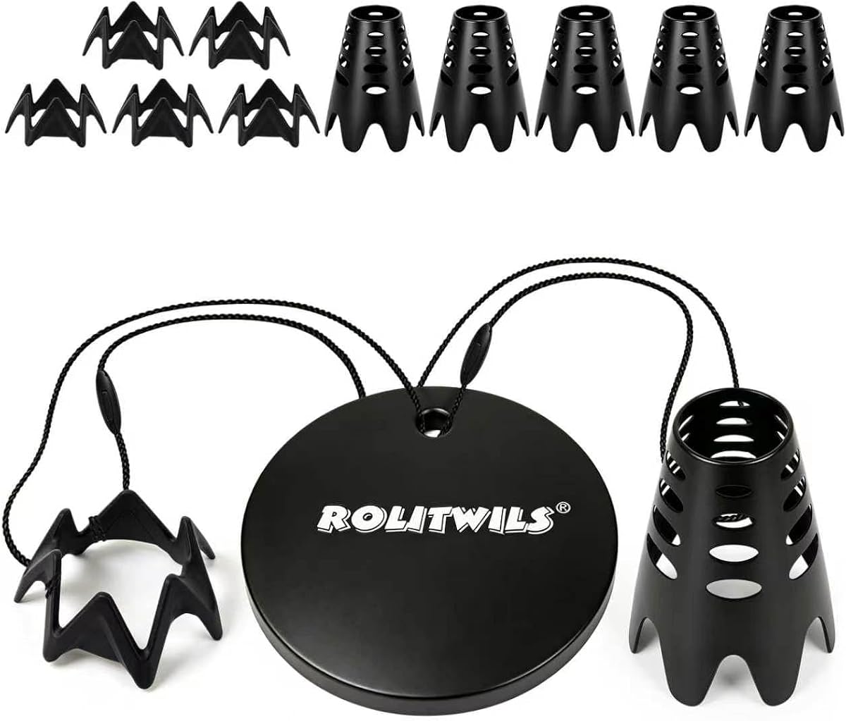 Kit de anclaje para tee de simulador de golf, juego de correas de 16 piezas con base ponderada de 290 g, 10 tees altos y bajos, 5 cuerdas para tapetes de golpe, práctica en interiores y campos de práctica