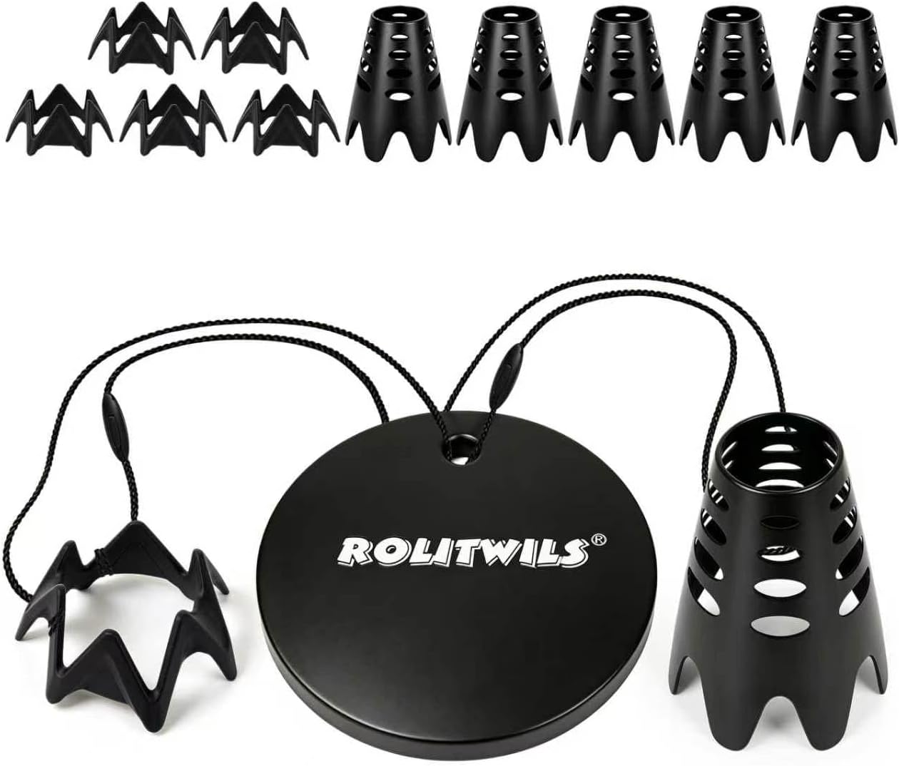 Golf Simulator Tee Anchor Kit, 16-Piece Tether Set with 290 g Weighted Base, 10 High and Low Tees, 5 Cords for Hitting Mats, Indoor Practice and Driving Ranges
