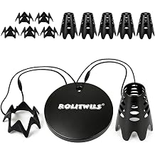 Golf Simulator Tee Anchor Kit, 16-Piece Tether Set with 290 g Weighted Base, 10 High and Low Tees, 5 Cords for Hitting Mats, Indoor Practice and Driving Ranges