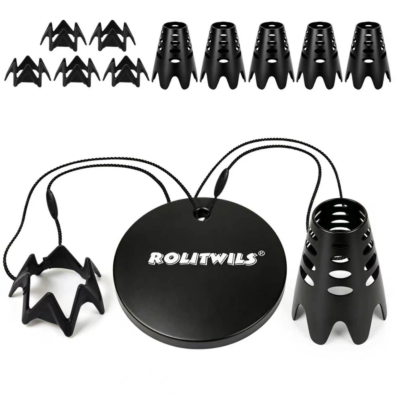 Rolitwils Golf Simulator Tees with Tether Base – Plastic Golf Simulator Tees for Hitting Off Mats, Indoor Golf Mat Tee Holder for Driving Range Mat, Reusable Tees for Simulator Practice