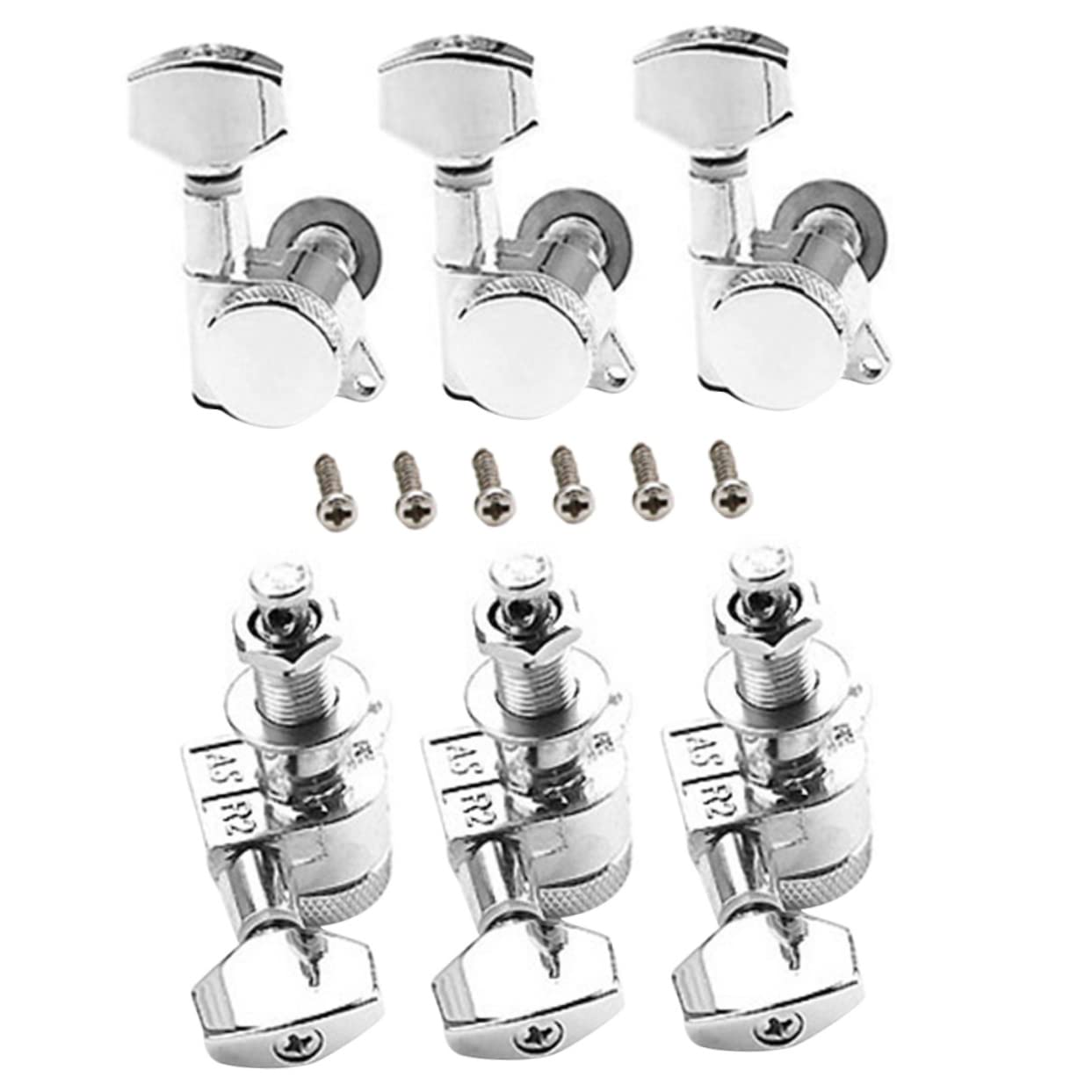 HEMOTON Guitar Tuning Pegs Vintage Closed String Tuning Keys Guitar Head Pegs Accessory Kit
