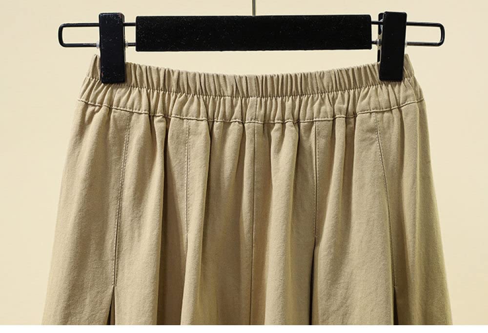 Gonne,Gonna Longuette da Donna Gonna A Pieghe in Vita Elastica Bianca Moda retrò Altalena A-Line Increspato Gonne Lunghe Casual Tinta Unita Casual per Ragazze Signore,L