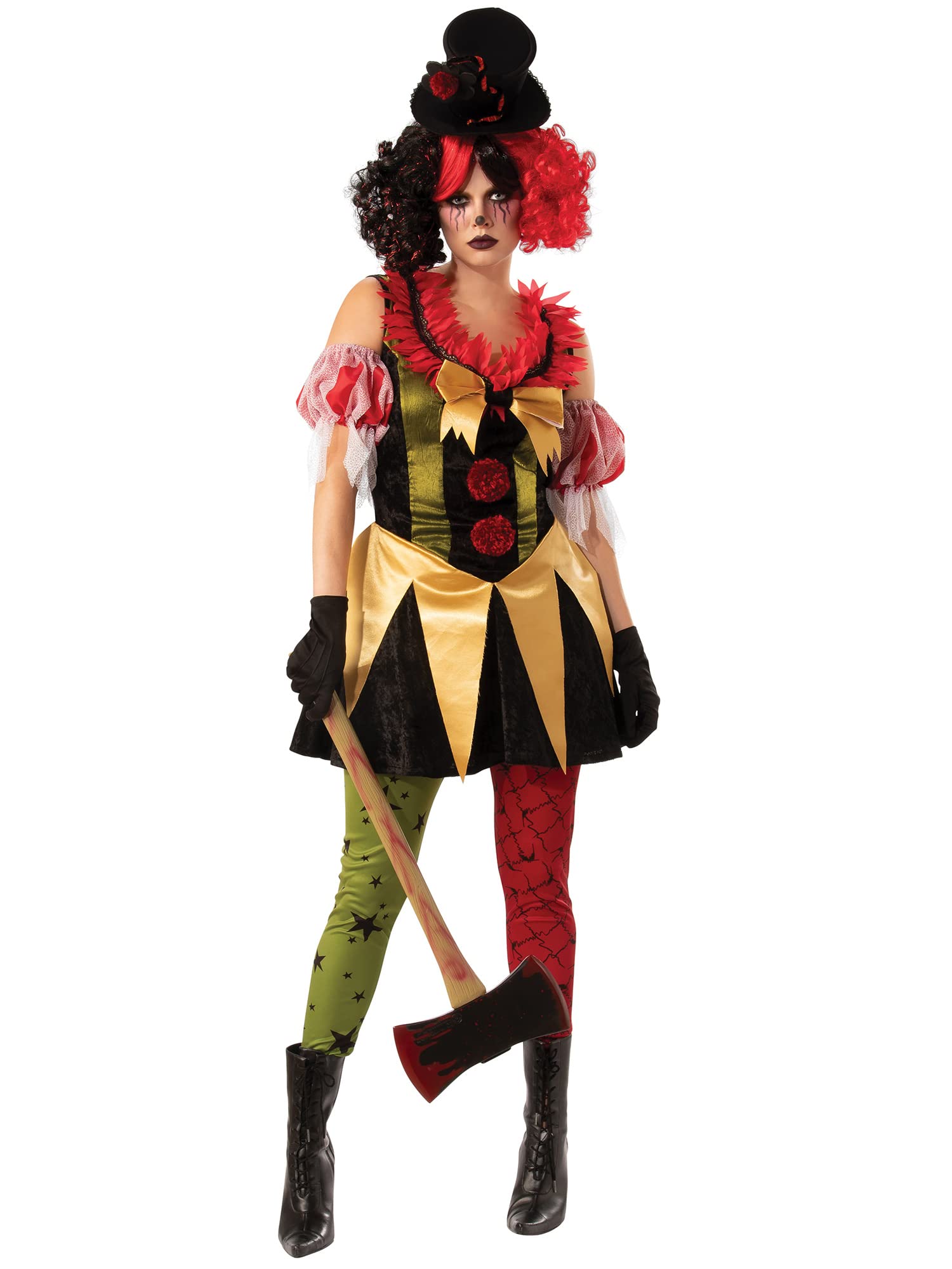 Bristol Novelty 301572L000 Evil Clown Women Costume Adult Fancy Dress, Multicolour Halloween