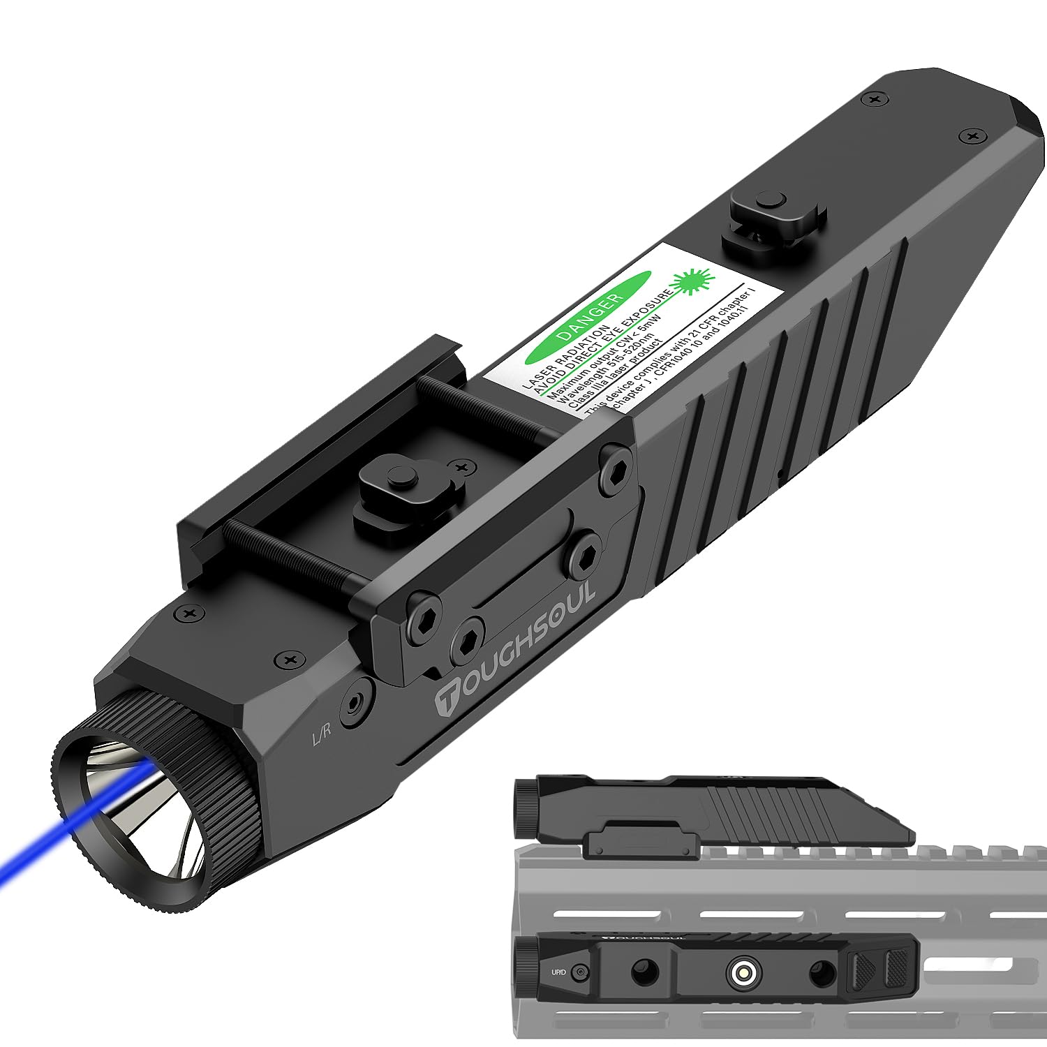 Amazon.com: TOUGHSOUL Mlok Picatinny Tactical Flashlight with Blue