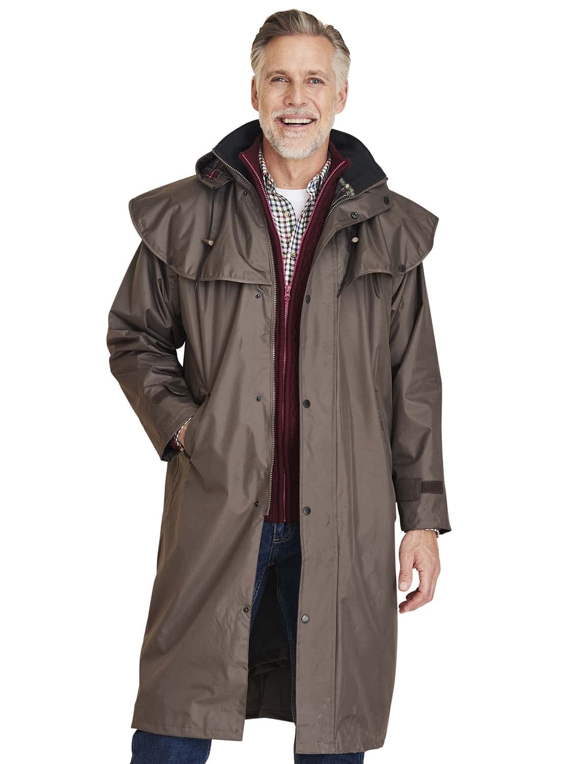 Men's Waterproof Riding Jacket with Check Inner Lining