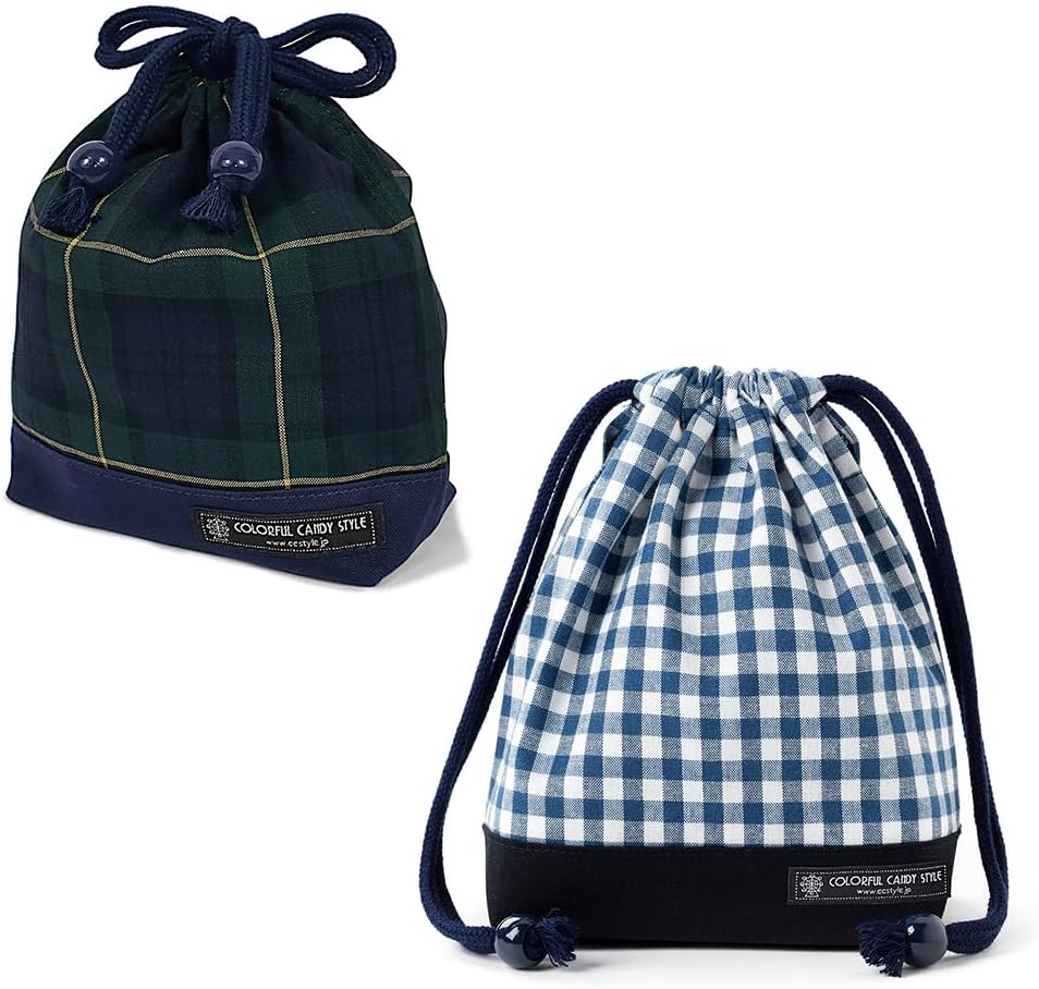 COLORFUL CANDY STYLE Drawstring Bag, Small, Cup Bag, Boys, Drawstring Bag, Dull Color, Simple, Plain, Pale Color, Checked Stars, For Kids, Elementary School Students, Entering Kindergarten