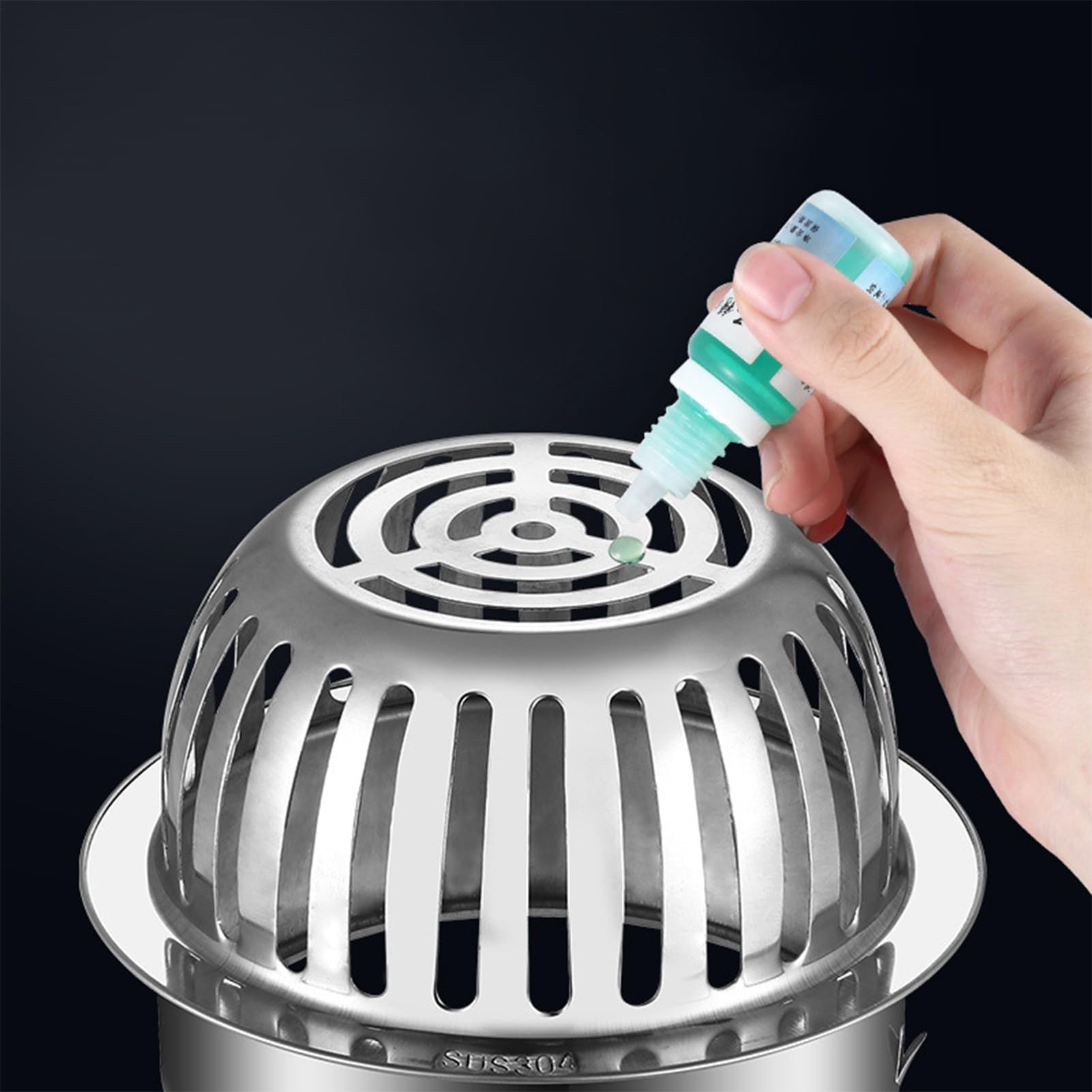 Tapa De Desagüe - Colador de Sumidero para Suelos de Restaurantes,Recoge Pelos Abovedado En Acero Inoxidable Evita Obstrucciones para Interior Y Exterior