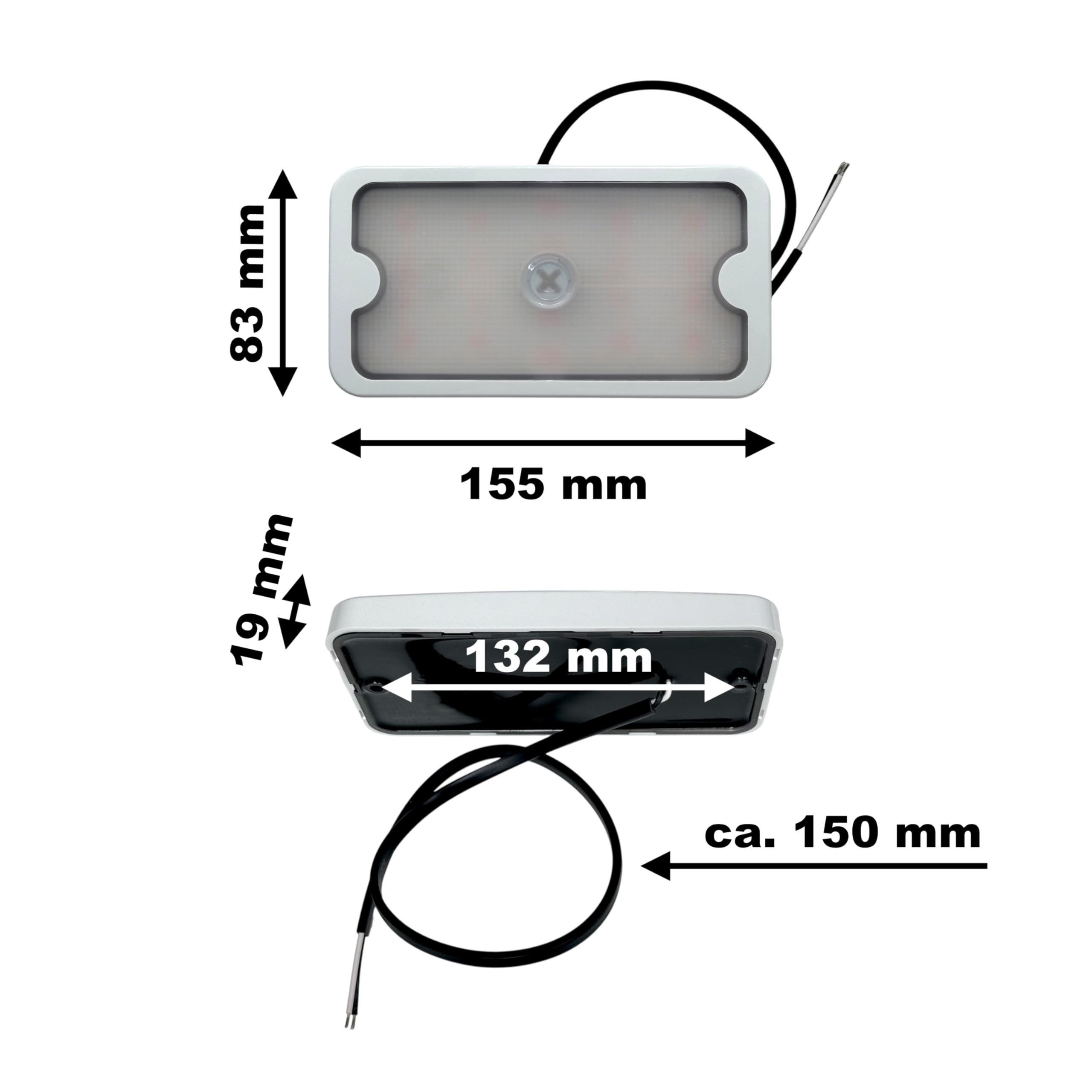 2er Set LED Innenraumleuchte 12V 24V 36V Wohnmobil LKW Anhänger, ADR & TÜV Geprüft, IP54 Aufbaustrahler Deckenlampe Laderaumbeleuchtung, 4000K Naturweiß (2x Touch (4 Modi))