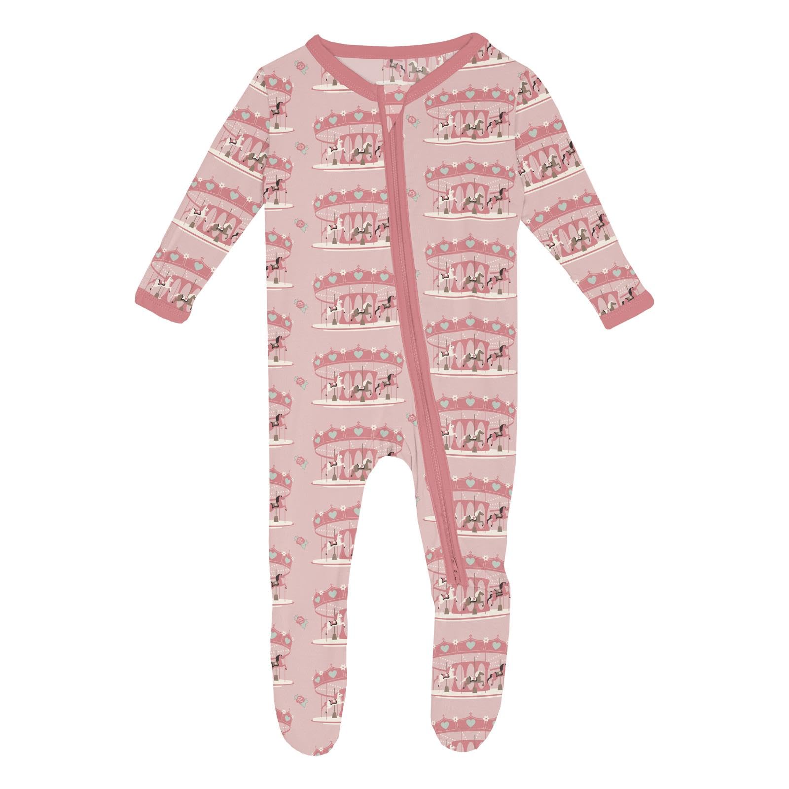KicKee Baby &amp; Toddler Zipper Footie – Ultra-Soft Viscose from Bamboo Pajamas with Flip Paws &amp; Grips