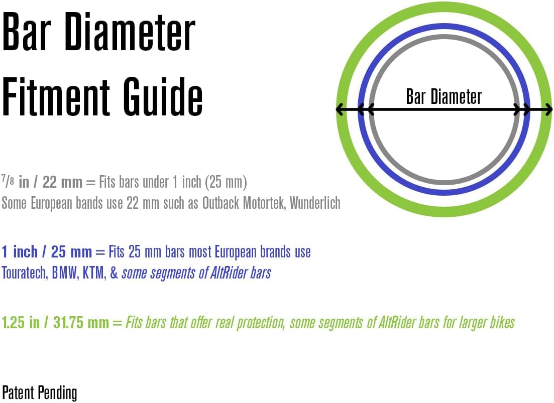 AltRider Universal Highway Pegs for Crash Bars Compatible With 1 Inch (25 mm) Diameter Bars - Heavy Duty, Rust-Resistant Motorcycle Foot Pegs with Non-Slip Clamp – Ideal for Long Rides - Black