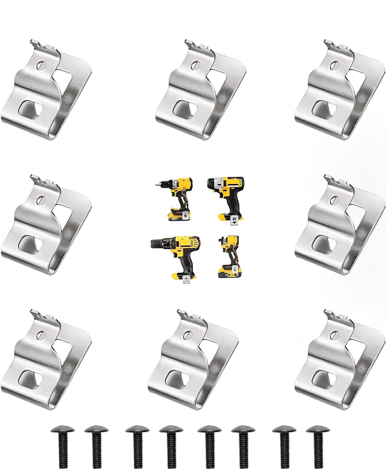 8-Pack N268241 N086039 Belt Clips - 304 Stainless Steel Tool Hooks with Screws - Compatible with 20V DCD980 DCD985 DCD980L2 DCD985L2 Power Tools