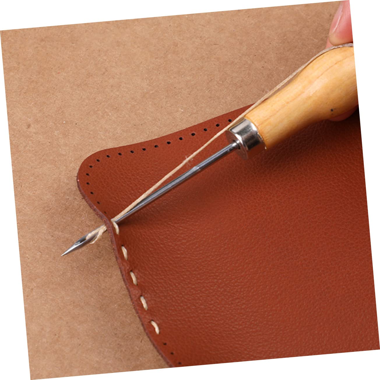Gadpiparty 3Pcs Wood Handle Leather Stitching Awls Shoe Repair Tool DIY Sewing Awls for Leather Craft Sturdy Crafting Tools for Leatherworking