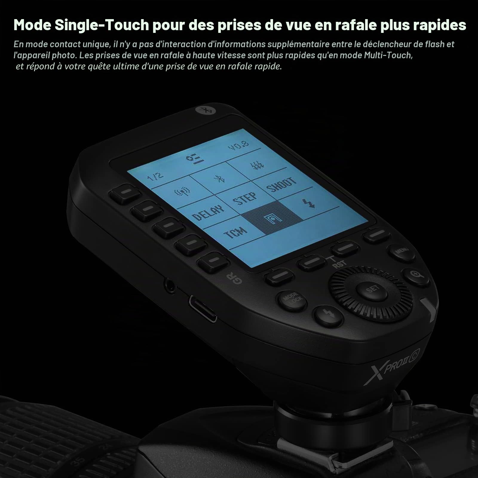 Godox XproII-C Flash Trigger 2.4 GHz 1/8000s HSS TTL Appareil Photo sans Fil avec écran LCD pour Canon