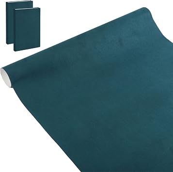 GLOBLELAND Teal Book Cloth for Book Binding 40x17inch Suede Fabric Surface Paper Backed Washable and Reusable Protective Cover Book Binding Materials for Adult DIY Book Album Cover