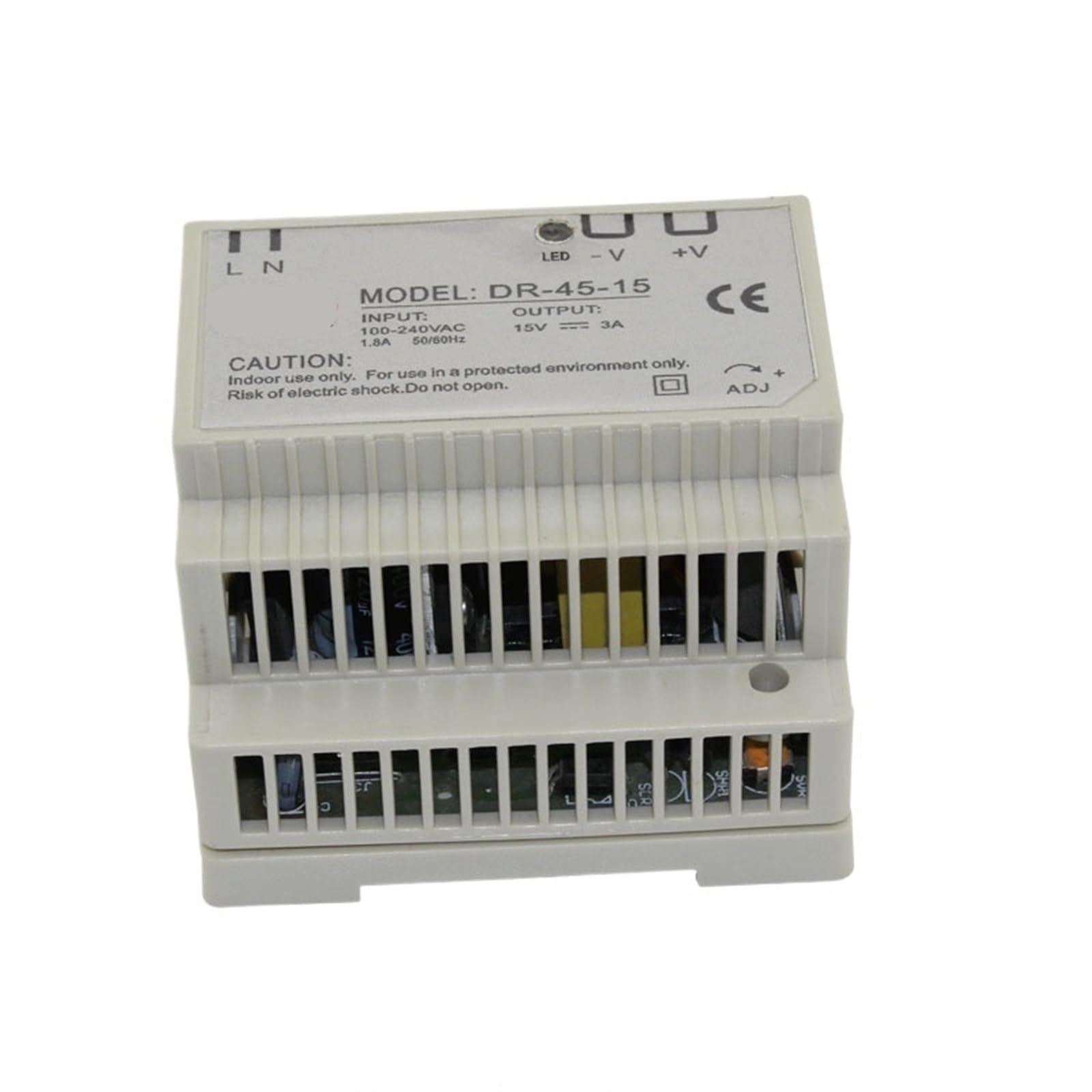 PWANUIGTE 45W 15V 3A Single Output AC-DC Indoor Switching Mode Power Supply DR-45-15 1Pcs